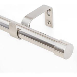 imageNICETOWN Black Adjustable Curtain Rod 1 Diameter Modern End Cap Style FinalsCylinder Finials Design Decorative Drapery Rod for Closet Cupboard Cafe Loft RV Curtains 2848quot Length Matt BlackBrushed Nickel