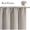 imageNICETOWN Angora Faux Linen Room Darkening Rod Pocket Curtains 63 inch Length W42 x L63 Light Blocking Thermal Insulated Noise Reducing Drapes for Bedroom Living Room Farmhouse Decor 2 Panels