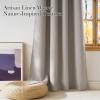 imageNICETOWN Angora Faux Linen Room Darkening Rod Pocket Curtains 63 inch Length W42 x L63 Light Blocking Thermal Insulated Noise Reducing Drapes for Bedroom Living Room Farmhouse Decor 2 Panels