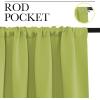 imageNICETOWN Fresh Green Blackout Curtains for Living Room Set of 2 42 x 72 Inch Triple Weave Home Decoration Thermal Insulated Solid Rod Pocket Blackout Drapes for Bedroom