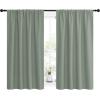 imageNICETOWN Window Curtains Blackout Drapes  Thermal Insulated Solid Rod Pocket Blackout CurtainsDraperies for Living Room Greyish Green One Pair 42 by 54Inch