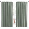 imageNICETOWN Window Curtains Blackout Drapes  Thermal Insulated Solid Rod Pocket Blackout CurtainsDraperies for Living Room Greyish Green One Pair 52 by 63Inch
