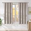 imageNICETOWN Angora Faux Linen Room Darkening Rod Pocket Curtains 63 inch Length W42 x L63 Light Blocking Thermal Insulated Noise Reducing Drapes for Bedroom Living Room Farmhouse Decor 2 Panels