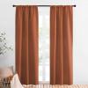 imageNICETOWN Blackout Curtains and Drapes  Thermal Insulated Solid Rod Pocket Blackout DraperiesPanels Burnt Orange 1 Pair 34 by 84 inches