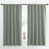 imageNICETOWN Window Curtains Blackout Drapes  Thermal Insulated Solid Rod Pocket Blackout CurtainsDraperies for Living Room Greyish Green One Pair 52 by 63Inch