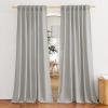 imageNICETOWN Natural Linen Blend Cafe Curtains 24 inch Length Rod Pocket ampamp Back Tab Semi Sheer Privacy Window Treatments Light Filtering for Kitchen W42 x L24 2 PanelsGrey