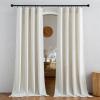 imageNICETOWN Natural Linen Blend Cafe Curtains 24 inch Length Rod Pocket ampamp Back Tab Semi Sheer Privacy Window Treatments Light Filtering for Kitchen W42 x L24 2 PanelsCream