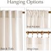 imageNICETOWN Natural Linen Blend Cafe Curtains 24 inch Length Rod Pocket ampamp Back Tab Semi Sheer Privacy Window Treatments Light Filtering for Kitchen W42 x L24 2 PanelsVannila