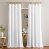 imageNICETOWN Natural Linen Blend Cafe Curtains 24 inch Length Rod Pocket ampamp Back Tab Semi Sheer Privacy Window Treatments Light Filtering for Kitchen W42 x L24 2 PanelsWhite