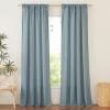imageNICETOWN Natural Linen Blend Cafe Curtains 24 inch Length Rod Pocket ampamp Back Tab Semi Sheer Privacy Window Treatments Light Filtering for Kitchen W42 x L24 2 PanelsStone Blue