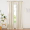 imageNICETOWN Natural Linen Blend Cafe Curtains 24 inch Length Rod Pocket ampamp Back Tab Semi Sheer Privacy Window Treatments Light Filtering for Kitchen W42 x L24 2 PanelsNatural