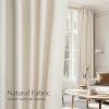 imageNICETOWN Natural Linen Blend Cafe Curtains 24 inch Length Rod Pocket ampamp Back Tab Semi Sheer Privacy Window Treatments Light Filtering for Kitchen W42 x L24 2 PanelsNatural
