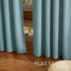 imageNICETOWN Natural Linen Blend Cafe Curtains 24 inch Length Rod Pocket ampamp Back Tab Semi Sheer Privacy Window Treatments Light Filtering for Kitchen W42 x L24 2 PanelsMist Blue