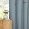 imageNICETOWN Natural Linen Blend Cafe Curtains 24 inch Length Rod Pocket ampamp Back Tab Semi Sheer Privacy Window Treatments Light Filtering for Kitchen W42 x L24 2 PanelsStone Blue