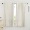 imageNICETOWN Natural Linen Blend Cafe Curtains 24 inch Length Rod Pocket ampamp Back Tab Semi Sheer Privacy Window Treatments Light Filtering for Kitchen W42 x L24 2 PanelsNatural