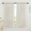 imageNICETOWN Natural Linen Blend Cafe Curtains 24 inch Length Rod Pocket ampamp Back Tab Semi Sheer Privacy Window Treatments Light Filtering for Kitchen W42 x L24 2 PanelsNatural
