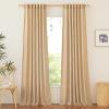 imageNICETOWN Natural Linen Blend Cafe Curtains 24 inch Length Rod Pocket ampamp Back Tab Semi Sheer Privacy Window Treatments Light Filtering for Kitchen W42 x L24 2 PanelsBurlap