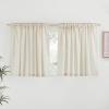 imageNICETOWN Natural Linen Blend Cafe Curtains 24 inch Length Rod Pocket ampamp Back Tab Semi Sheer Privacy Window Treatments Light Filtering for Kitchen W42 x L24 2 PanelsNatural
