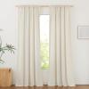 imageNICETOWN Natural Linen Blend Cafe Curtains 24 inch Length Rod Pocket ampamp Back Tab Semi Sheer Privacy Window Treatments Light Filtering for Kitchen W42 x L24 2 PanelsNatural