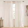 imageNICETOWN Natural Linen Blend Cafe Curtains 24 inch Length Rod Pocket ampamp Back Tab Semi Sheer Privacy Window Treatments Light Filtering for Kitchen W42 x L24 2 PanelsVannila