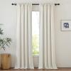 imageNICETOWN Natural Linen Blend Cafe Curtains 24 inch Length Rod Pocket ampamp Back Tab Semi Sheer Privacy Window Treatments Light Filtering for Kitchen W42 x L24 2 PanelsCream