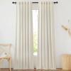 imageNICETOWN Natural Linen Blend Cafe Curtains 24 inch Length Rod Pocket ampamp Back Tab Semi Sheer Privacy Window Treatments Light Filtering for Kitchen W42 x L24 2 PanelsNatural
