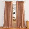 imageNICETOWN Natural Linen Blend Cafe Curtains 24 inch Length Rod Pocket ampamp Back Tab Semi Sheer Privacy Window Treatments Light Filtering for Kitchen W42 x L24 2 PanelsBurnt Orange