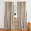 imageNICETOWN Natural Linen Blend Cafe Curtains 24 inch Length Rod Pocket ampamp Back Tab Semi Sheer Privacy Window Treatments Light Filtering for Kitchen W42 x L24 2 PanelsCamel