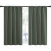 imageNICETOWN Bedroom Curtains Blackout Draperies  All Season Thermal Insulated Solid Rod Pocket Top Blackout CurtainsDrapes for Kids Room Dark Mallard 1 Pair 42 x 48 Inch