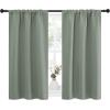 imageNICETOWN Window Curtains Blackout Drapes  Thermal Insulated Solid Rod Pocket Blackout CurtainsDraperies for Living Room Sage Green One Pair 29 by 40Inch