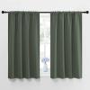 imageNICETOWN Bedroom Curtains Blackout Draperies  All Season Thermal Insulated Solid Rod Pocket Top Blackout CurtainsDrapes for Kids Room Dark Mallard 1 Pair 42 x 48 Inch