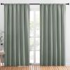 imageNICETOWN Living Room Curtains Blackout Draperies Greyish Green 1 Pair 70 x 84inch Home Decorations Thermal Insulated Solid Rod Pocket Blackout Drapes for Cafe