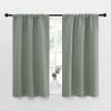 imageNICETOWN Window Curtains Blackout Drapes  Thermal Insulated Solid Rod Pocket Blackout CurtainsDraperies for Living Room Sage Green One Pair 29 by 40Inch