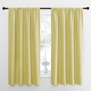 imageNICETOWN RV Blackout Curtains for Camper Windows Paler Yellow 29quot Wide by 50quot Long 2 PCs Short Blackout Curtains ampamp Drapes Thermal Insulated Blackout Curtain Panels for Kids Room Play Room