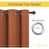 imageNICETOWN Blackout Curtain Panels for Girls Room Burnt Orange 1 Pair 42 x 60 Inch Nursery Essential Thermal Insulated Solid Grommet Top Blackout Drapes