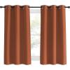 imageNICETOWN Blackout Curtain Panels for Girls Room Burnt Orange 1 Pair 42 x 60 Inch Nursery Essential Thermal Insulated Solid Grommet Top Blackout Drapes