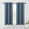imageNICETOWN Blackout Curtains ampamp Drapes for Bedroom Smoky Blue W34 x L40 Set of 2 Triple Weave Grommet Top Thermal Insulated Light Blocking Panels for BathroomLiving Room