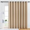 imageNICETOWN Thick Blackout Curtain and Drape  120 x 102 Biscotti Beige 1 Panel Thermal Insulated Grommet Top Window Drapery for Bedroom Block Out Light Curtain Panel