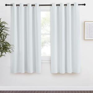 imageNICETOWN Room Darkening Window Curtain Panel 55x57 inches 1 Pack Cloud Grey Color Solid Thermal Insulated Blind Privacy Drape for Bedroom