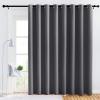 imageNICETOWN Bedroom Blackout Curtain Panel  120 inches by 102 inch Grey 1 PC Energy Saving Thermal Insulated Grommet Blackout Drapery for Patio Room Divider Curtain