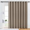 imageNICETOWN Bedroom Blackout Curtain Panel  120 inches by 108 inch Taupe 1 PC Energy Saving Thermal Insulated Grommet Blackout Drapery for Patio Room Divider Curtain