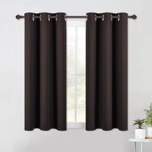 imageNICETOWN Blackout Curtains ampamp Drapes for Bedroom Toffee Brown W34 x L40 Set of 2 Triple Weave Grommet Top Thermal Insulated Light Blocking Panels for BathroomLiving Room