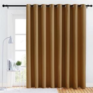 imageNICETOWN Lower Noise Room Divider Curtain Screen Partitions Gold Brown 1 Panel 84quot Tall x 120quot Wide Blackout Sound Reducing Divider Room Drape for DoorwayGlass WindowSliding DoorPatio