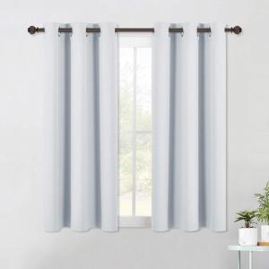 imageNICETOWN Room Darkening Curtain Panels for Bedroom EasyCare Solid Thermal Insulated Grommet Room Darkening DraperiesDrapes 2 Panels 42 by 54 PlatinumGreyish White