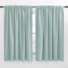 imageNICETOWN Blackout Curtain Panels Window Draperies  Aqua Blue Color 62x63 inch 2 Pieces Insulating Room Darkening Blackout Drapes for Doorway Shower Bathroom Laundry Room Bifold Door