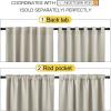 imageNICETOWN Blackout Curtain Panels Window Draperies  Natural Color 34Inch Wide x72Inch Long 2 Pieces Home Decoration Light ampamp Noise Reducing Window Covering Room Darkening Drapes for Bedroom
