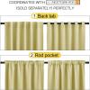 imageNICETOWN Light Reducing Curtain Panels Window Draperies  Paler Yellow Color 52x84 inch 2 Pieces Insulating Room Darkening Drapes for Bedroom
