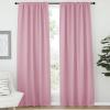 imageNICETOWN Light Reducing Curtain Panels Window Draperies  Rouge Pink Color 52x84 inch 2 Pieces Insulating Room Darkening Drapes for Bedroom