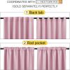 imageNICETOWN Light Reducing Curtain Panels Window Draperies  Rouge Pink Color 52x84 inch 2 Pieces Insulating Room Darkening Drapes for Bedroom