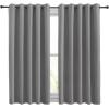 imageNICETOWN Silver Grey Blackout Curtain Panels for Bedroom Thermal Insulated Extra Wide Blackout Draperies and Drapes for Basement 2 Panels W70 x L54inch